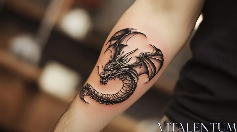 Mythical Dragon Tattoo Design AI Image