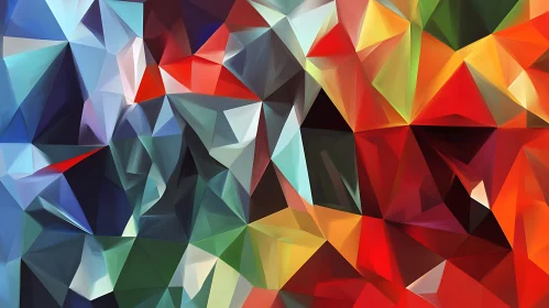 Colorful Polygonal Art Composition