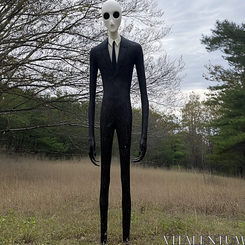 AI ART Tall Figure in Black Suit