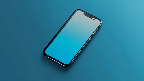 Mobile Phone on Blue Backdrop