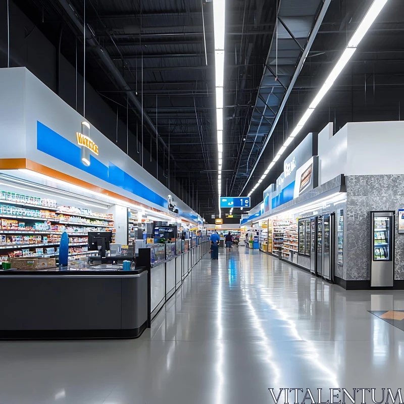 AI ART Bright Supermarket Interior