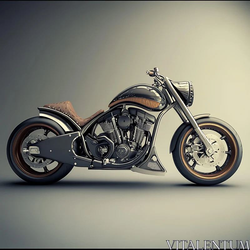 AI ART Elegant Chrome Motorcycle