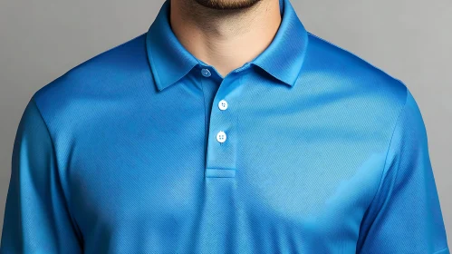 Men's Blue Polo Shirt Texture