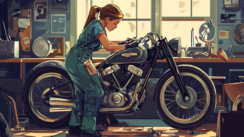 Motorcycle Restoration Art: A Woman's Touch