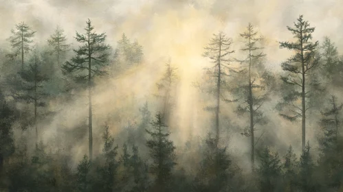 Tranquil Sunlit Forest Landscape