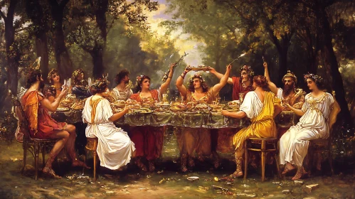 Ancient Banquet in Woodland Art