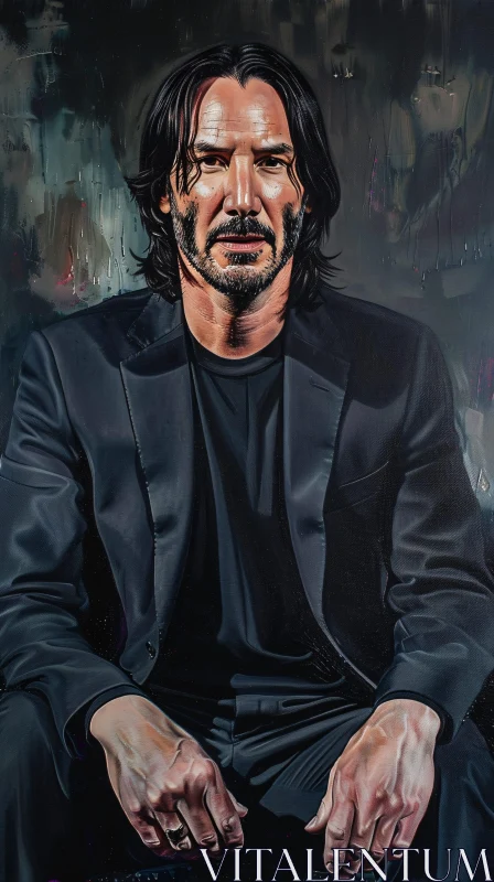 AI ART Keanu Reeves Portrait Artwork