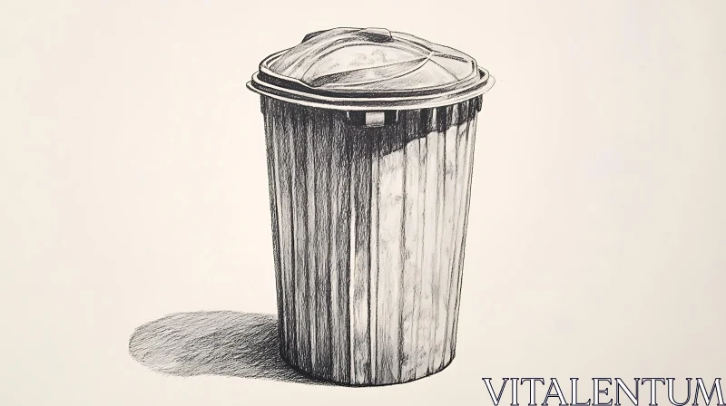 AI ART Realistic Trash Can Drawing