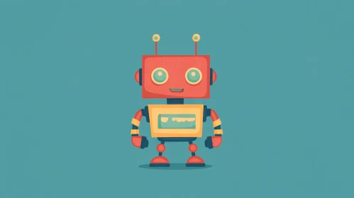 Retro Style Robot Character