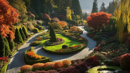 Scenic Garden View with Winding Paths