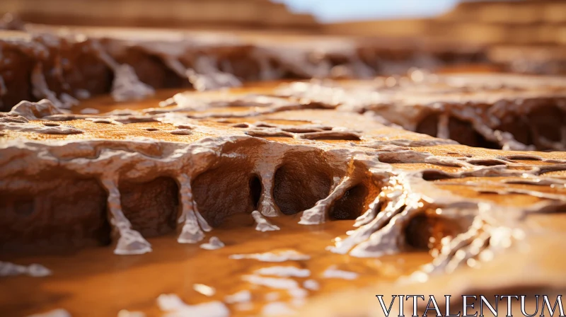 Melting Clay Rock in Desert - A Photorealistic Render AI Image