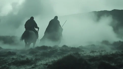 Fog-Shrouded Riders: A Medieval Journey