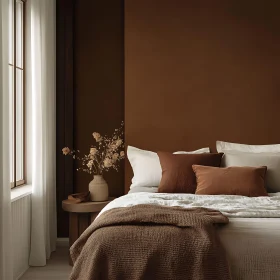 Warm Brown Bedroom with Minimalist Decor