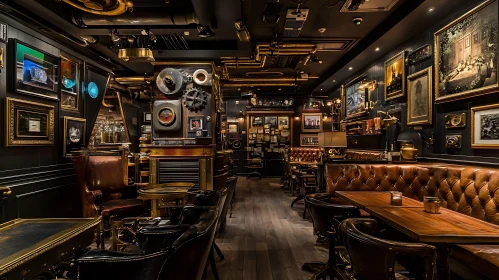 Vintage Steampunk Style Restaurant Decor