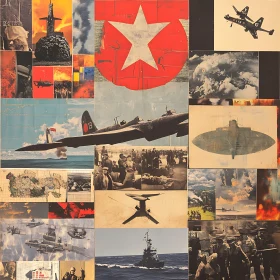 Vintage War Collage with Planes