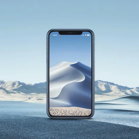 Minimalist Smartphone with Desert Landscape
