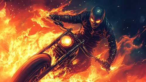 Flaming Motorcycle Rider