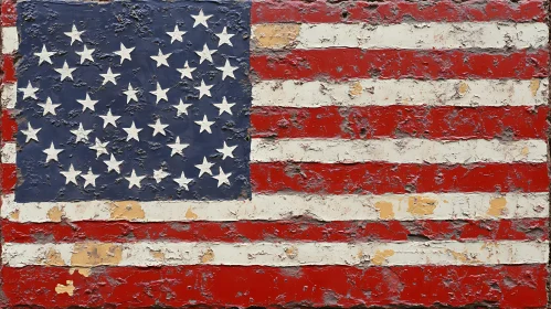 Textural US Flag Art