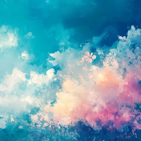 Dreamy Watercolor Cloud Composition