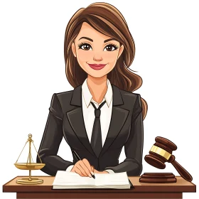 Illustration of a Cartoon Woman Lawyer