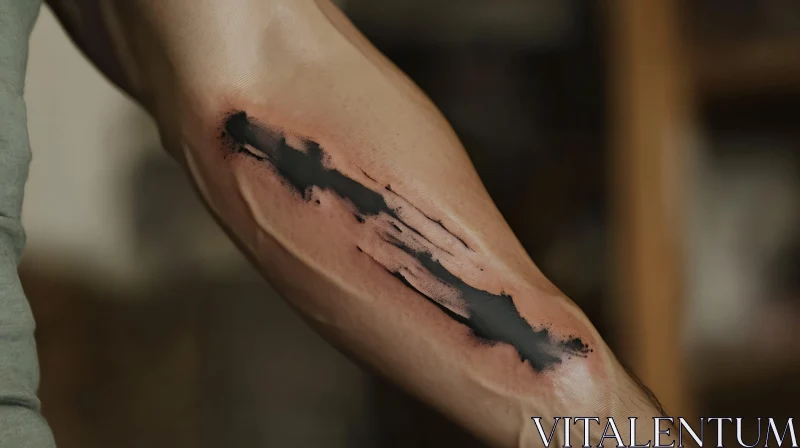 Forearm Tattoo Torn Skin Effect AI Image