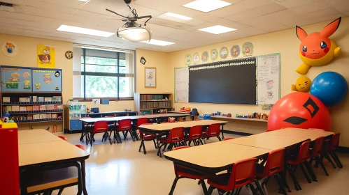 Empty School Classroom Ready for Learning