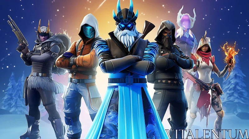 AI ART Epic Fortnite Characters in Winter Setting