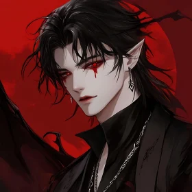 Elegant Vampire with Piercing Gaze