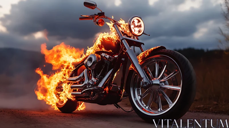 AI ART Motorcycle Ablaze