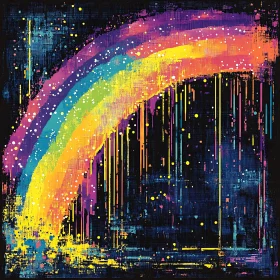 Colorful Rainbow Abstract Painting