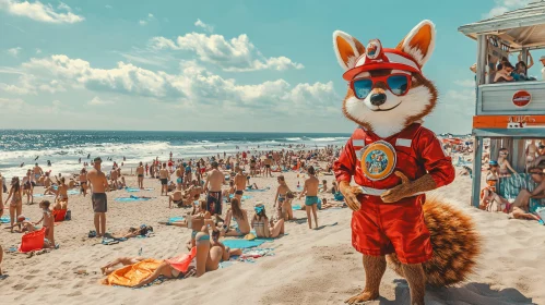 Fox lifeguard on duty