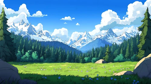 Tranquil Mountain Valley Scene