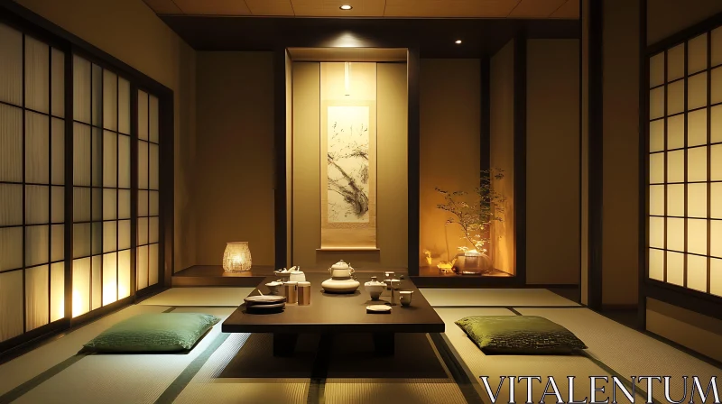 Peaceful Tea Ceremony Room AI Image