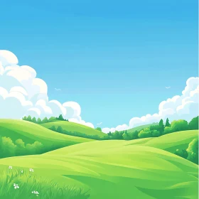 Peaceful Green Hills Landscape