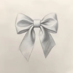 Elegant Bow Drawing on White Background