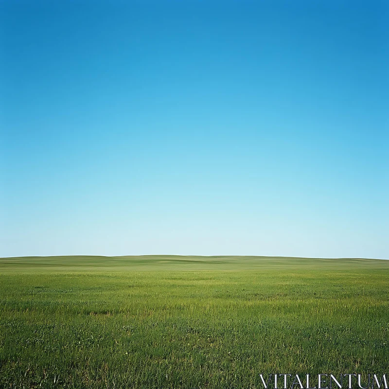 AI ART Open Field Landscape with Clear Sky