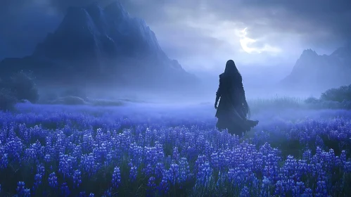 Cloaked Wanderer in Blue Field