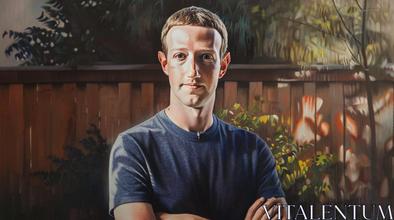 Mark Zuckerberg Outdoor Garden Portrait AI Image