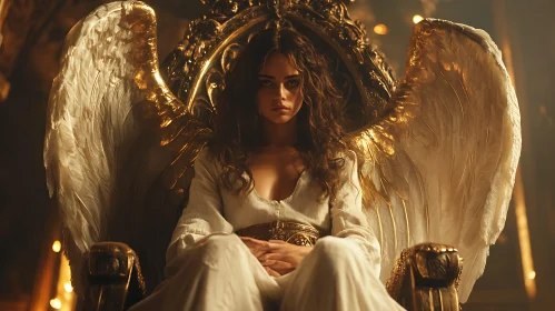 Ethereal Angel on Ornate Throne