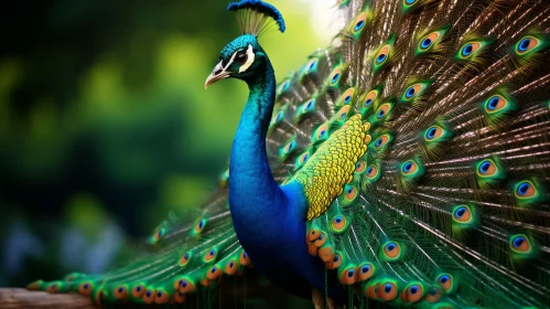 Exotic Peacock Showcasing Vibrant Feathers - Mesmerizing Animal Art