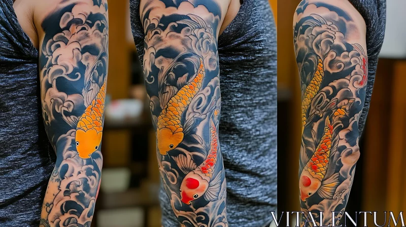 Japanese Style Full Sleeve Tattoo AI Image