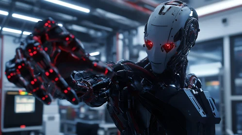 Advanced Cyborg in a Sci-Fi Setting