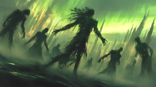 Silhouette of Monsters in the Mist