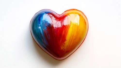 Abstract Heart with Brushstroke Colors