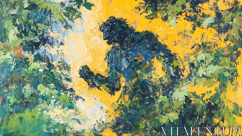 Abstract Figure in Green and Yellow