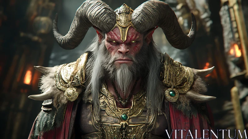 Horned Warrior Fantasy Character
