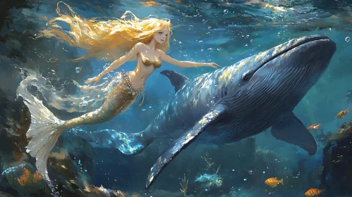 Oceanic Harmony: Mermaid's Gentle Ride