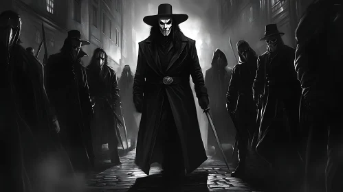 Shadowed Figures: A Dark Fantasy Encounter