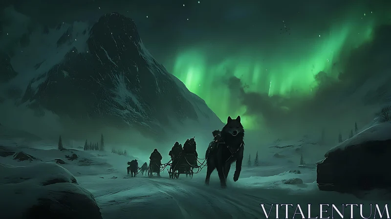 Winter Journey with Wolf Sled