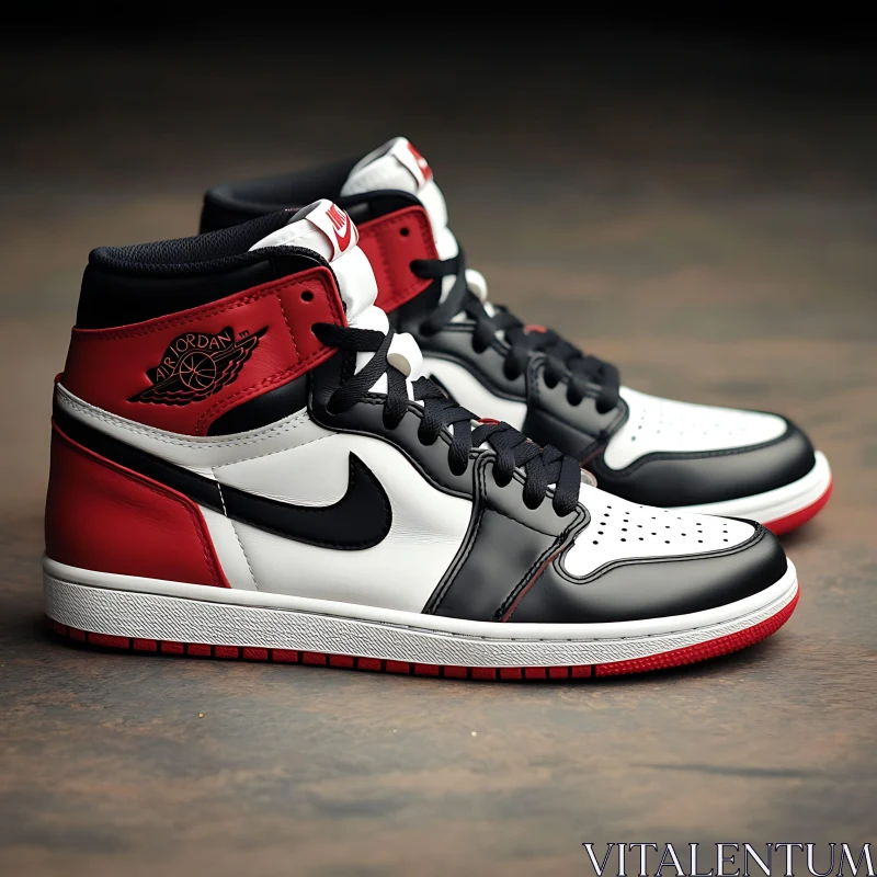 Red, Black, and White Sneakers